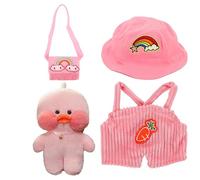 Duck Plush Toy with Clothes, Cartoon Animal Stuffed Duck Doll with Dress-Up Outfits and Accessories, Cute Plush Toy for Kids, Plush Duck Doll for Play and Decoration