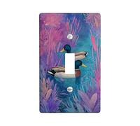 Duck Pond Plaques de protection pour interrupteur de lampe, scène naturelle violette vive pour décoration d'intérieur, plaques murales en thermoplastique, taille standard à bascule simple