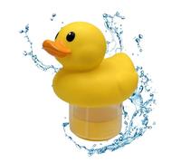 Duck Pool Chlorine Tablet Floater - PVC 12x9.1x12.5cm Dispenser | Floating Chlorinator for 1-3 inch Tablets Spa Hot Tub Large Small Pool Water Saņitizer Cħemical Diffuser Durable