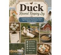 Duck Record Keeping Log: 12-Month Duck Farm Record Book for Tracking Egg Production, Flock Details, Feed, Health, Coop Care, Sales and Hatching