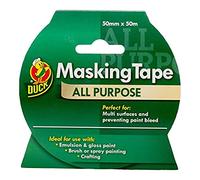 Duck Ruban de masquage multi-usages 50 mm x 50 m, peinture et décoration d'intérieur pour plusieurs surfaces empêchant les bavures de peinture