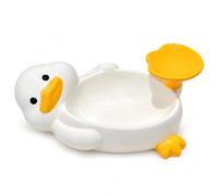 Duck Shape Ceramic Chip Bowl With Dipping Sauce Holder,Ceramic Material，1PC | Ceramic Condiment Ducks Bowl, Unique Design Ducks Feet Lifting, Novelty Animal Serving Dish, for Dining Table Meals Using
