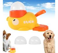 Duck Shape Dog Slow Feeder Toy, Duck Treat Dispenser for Pet Food Dispenser Cats Dog Interaction Treats Feeder, Interactive Pet Automatic Feeding Toy with Grain Bin Cover (2Pcs)