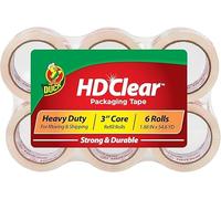 Duck Tape Lot de 6 rouleaux de ruban adhésif d'emballage - Transparent 48 mm x 50 m