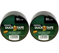 Duck Tape Original Ruban adhésif imperméable à haute résistance pour réparation de tissu, formule améliorée, noir, 50 mm x 5 m (Lot de 2)