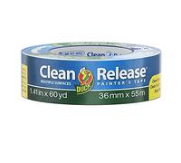 Duck Tape Ruban de masquage bleu à libération rapide, pour peinture d'intérieur et décoration multi-surfaces pour éviter les bavures de peinture 36 mm x 55 m