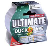 Duck Tape Ultimate Ruban adhésif en Tissu, Transparent, 50 mm x 20 m Le Ruban adhésif de réparation Ultime Haute résistance et imperméable pour canalisations et conduits.