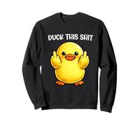 Duck This Shit Funny Silly Duck Middle Finger Duck Meme Sweatshirt