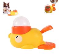 Duck Treat Dispenser for Dogs and Cats with Button, Duck Dog Treat Dispenser, 2-in-1 Interactive Dog Puzzle Toy & Slow Feeder, Anti-Gulping Duck-Shaped Design, No Battery Required (1pcs)