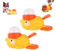 Duck Treat Dispenser for Dogs and Cats with Button, Duck Dog Treat Dispenser, 2-in-1 Interactive Dog Puzzle Toy & Slow Feeder, Anti-Gulping Duck-Shaped Design, No Battery Required (2pcs)