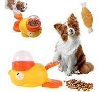 Duck Treat Dispenser,Yellow Duck Dog Treat Dispenser,Dog Food Dispenser Toy,Dog Treat Dispenser with Button,Duck Treat Dispenser Large (Yellow)