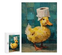 Duck with Toilet Paper Hat-2 Puzzle 300 Pièces Educa Jouet en Bois Cadeau Unique Décoration Intérieure Jeu Éducatif Challenge Toy Adultes Et Enfants À Partir De 14 Ans 300 PCS