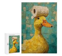 Duck with Toilet Paper on Head Puzzle 1000 Pièces Educa Jouet en Bois Cadeau Unique Décoration Intérieure Jeu Éducatif Challenge Toy Adultes Et Enfants À Partir De 14 Ans 300 PCS
