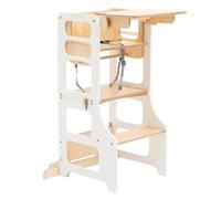 Duck WoodWorks tour de cuisine multifonctionnelle haute transformable et table avec chaise (blanc)
