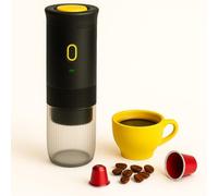 Duckdik Machine à expresso portable 3 en 1, auto-chauffante 20 bar, compatible avec capsules petites ou grandes et café moulu, rechargeable USB, pour les voyages, le bureau, le camping (Nègre)