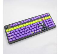 DucKey Evangelion Keycap Set, EVA 00/01/04/08 PBT Dye-Sub DSA Profile Anime Keycap pour Clavier De Jeu Mécanique À Commutateur MX (Color : EVA-01, Size : DSA)