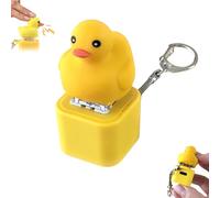 Duckeys Croaking Sound Fidget Toy,Rechargeable Quacking Duck Keychain,Quacking Duck Stress Reliever with Colorful Lights, Fun & Portable Anxiety Relief Toy, for Bags Purses (Canard-1pc)