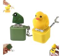 Duckeys Croaking Sound Fidget Toy,Rechargeable Quacking Duck Keychain,Quacking Duck Stress Reliever with Colorful Lights, Fun & Portable Anxiety Relief Toy, for Bags Purses (2pcs)