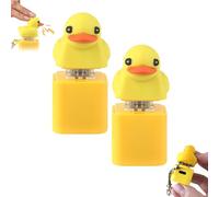 Duckeys Croaking Sound Fidget Toy,Rechargeable Quacking Duck Keychain,Quacking Duck Stress Reliever with Colorful Lights, Fun & Portable Anxiety Relief Toy, for Bags Purses (Canard-2pcs)