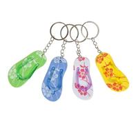 DUCKIEZ Porte-clés en forme de tongs 6,5 cm de large Plusieurs couleurs au hasard Accessoire porte-clés parfait pour l'été 1 pièce, multicolore, 7cm