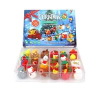 Ducks Christmas Advent - Duck Countdown Calendar, 24 jours de Noël Duck Toy Set, avènement Stockage Sobers Bath Toys Bag Sac à dos Pendentif Pendeur pour l'école de voyage Home Holiday