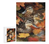 Ducks in Autumn Leaves Puzzle 1000 Pièces Educa Jouet en Bois Cadeau Unique Décoration Intérieure Jeu Éducatif Challenge Toy Adultes Et Enfants À Partir De 14 Ans 500 PCS