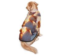 Ducks Swimming in The Lake Sweat à capuche pour chien en polyester doux et respirant pour chiens de taille moyenne et grande