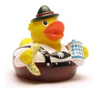 Duckshop Canard de Bain à grincer I Rubber Duck de Ville Bayern I avec Porte| clés Canard de Bain dans Le Set | Jaune
