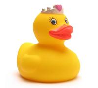 Duckshop Canard de bain couineur | Motif Princesse I incl. porte| clés canard de bain dans le set | L : 7,5 cm, Jaune