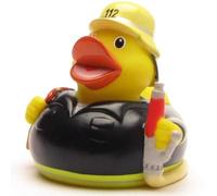 Duckshop Canard de Bain grinçant | Motif Pompiers 112 I avec Porte| clés Canard de Bain dans Le Set