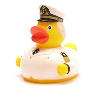 Duckshop Canard de bain I Capitaine I Canard de bain I Canard couineur I L : 8 cm I avec porte-clés canard de bain inclus dans le kit