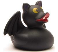 Duckshop I Canard de bain chauve-souris I Canard couineur - L : 10,5 cm I avec porte-clés en forme de canard de bain en kit I Cadeau pour les fans d'Halloween I Cadeau pour les collectionneurs