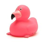 Duckshop I Canard de bain flamant rose I Canard couineur rose I L : 7,5 cm I avec porte-clés canard couineur en kit I Cadeau pour les amoureux des animaux I Collectionneur de présent