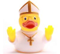 Duckshop I Canard de bain Pape I Canard de bain I Canard de bain I Canard de bain L : 8,5 cm I Cadeau pour les croyants I Cadeau pour les collectionneurs I