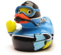Duckshop I Canard de Bain Plongeur I Canard en Plastique Plongeur I L : 8 cm - avec Porte-clés Canard en Plastique Inclus dans Le Set I Cadeau pour plongeurs I Cadeau pour collectionneurs