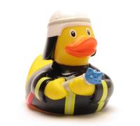 Duckshop I Canard de bain pompier I Canard de bain I L : 10 cm I avec porte-clés en kit I Cadeau Pompier I Cadeau collectionneur I Jouet pour enfants