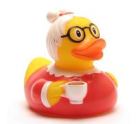 Duckshop I Canard de Bain pour Grand-mère I Canard de Bain I L : 7,5 cm I avec Porte-clés Canard couineur en kit I Cadeau Grands-Parents I Cadeau Grand-mère I Collectionneur