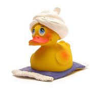 DUCKSHOP I Lanco Alibaba Canard de bain turban blanc I Canard de bain I L : 7,5 cm