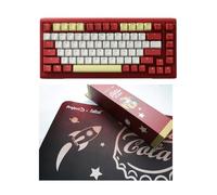 Ducky Bethesda Project D Tinker 75 Ensemble clavier mécanique filaire RVB et tapis de souris Nuka Cola - Commutateurs bleus Cherry MX2A remplaçables à chaud, touches Cherry MX2A, touches PBT à double