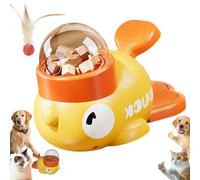 Ducky Cat Treat Dispenser, Interactive Engaging Puzzle Feeder for Cats, Easy Squeeze Yellow Duck Automatic Pet Feeder for Cats Dogs Smart Feeding (Yellow)