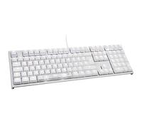 Ducky One 2 White Edition PBT Clavier de Jeu, MX-Blue, éclairage LED Blanc