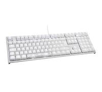 Ducky One 2 White Edition PBT Clavier de Jeu, MX-Blue, éclairage LED Blanc
