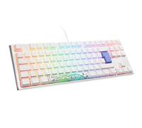 Ducky One 3 Classic Pure White TKL Gaming Tastatur RGB LED - MX-Blue clavier Jouer USB Allemand Blanc