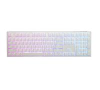 Ducky One 3 White Clavier mécanique 100% mécanique : Amortissement mécanique Quack, commutateurs Noirs Cerise remplaçables à Chaud, Touches Doubleshot PBT Haute densité, RVB, US, Blanc