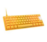 Ducky One 3 Yellow Mini - Clavier mécanique de Jeu au Format 60% avec Disposition Allemande et switchs Cherry MX Speed Silver, remplaçables à Chaud (Prises Kailh) et éclairage RGB