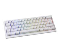 Ducky One X Mini clavier de jeu sans fil blanc - 60 %, commutateurs inductifs, connectivité tri-mode USB-C, 2,4 GHz, Bluetooth, déclenchement rapide, déclenchement réglable, RVB, ISO allemand