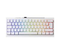 Ducky One X Mini clavier de jeu sans fil blanc - 60 %, commutateurs inductifs, connectivité tri-mode USB-C, 2,4 GHz, Bluetooth, déclenchement rapide, déclenchement réglable, RVB, ISO allemand