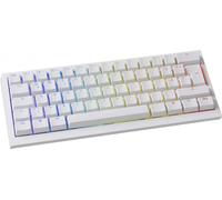 Ducky One X Mini clavier de jeu sans fil blanc - 60 % clavier, commutateurs inductifs, connectivité tri-mode USB-C, 2,4 GHz, Bluetooth, déclenchement rapide, déclenchement réglable, RVB, clavier ISO