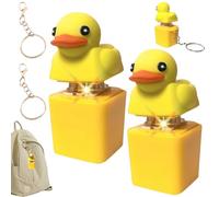 Duckys Quacking Fidget Toy, 2 Pièces Quack-ing du-CK Fidg-et T-oy Keychain, Q-uacking D-uck Keychain, Jouet De Canard Fidge-t, Qua-cking Fidget Toy, Porte-clés Duck FID-Get to-y, clicker Anti-Stress