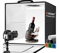 DUCLUS Boîte Photo pour la Photographie de Produits, 50x50x50cm Kit Studio Photo Pliable avec 216 LED d'éclairage et 6 Fonds PVC pour la Photographie de Bijoux/Artisanat/Petits Objets